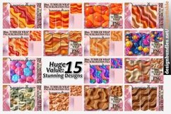 15x 3D Inflated Puff Tumbler Wraps 20oz Bundle, Colorful Product Image 1