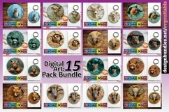 15x 3D Hole In Wall Animals Round Design Bundle, Funny PNG Product Image 1