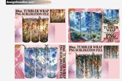 15x Watercolor Meadow Tumbler Wrap 20oz Bundle PNG, Spring Product Image 3