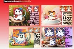 15x Ghost Mug Wrap Bundle , Halloween Fun 11oz 15oz, Fall Product Image 4
