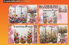 15x Watercolor Spring Flower Tumbler Wrap Bundle PNG, Bloom Product Image 4