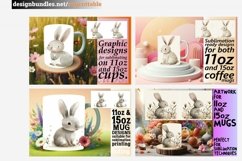 15x Boho Animals Mug Wrap Bundle PNG, Bunny PNG, 11oz 15oz Product Image 9