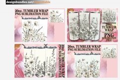 15x Watercolor Flower Field Tumbler Wrap Bundle 20oz PNG Product Image 2