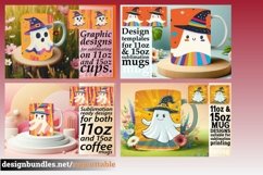 15x Spooky Ghost Mug Wrap Bundle, Halloween 11oz &amp; 15oz PNG Product Image 5