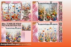 15x Watercolor Spring Flower Tumbler Wrap Bundle PNG, Bloom Product Image 5