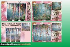 15x Watercolor Meadow Tumbler Wrap 20oz Bundle PNG, Spring Product Image 4