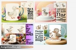 15x Boho Animals Mug Wrap Bundle PNG, Bunny PNG, 11oz 15oz Product Image 10