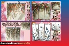 15x Watercolor Flower Field Tumbler Wrap Bundle 20oz PNG Product Image 3