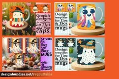 15x Ghost Mug Wrap Bundle , Halloween Fun 11oz 15oz, Fall Product Image 5