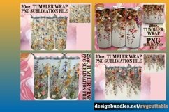 15x Watercolor Flower Field Tumbler Wrap Bundle 20oz PNG Product Image 4
