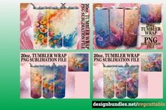 15x Watercolor Spring Flower Tumbler Wrap Bundle PNG, Bloom Product Image 6
