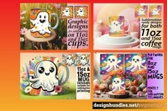 15x Spooky Ghost Mug Wrap Bundle, Halloween 11oz &amp; 15oz PNG Product Image 6