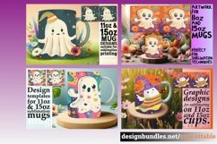 15x Haunted Ghost Mug Wrap Bundle, Fall Fun 11oz &amp; 15oz Product Image 5