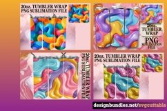 15x 3D Inflated Puff Tumbler Wraps Bundle, 20oz Colorful Product Image 5