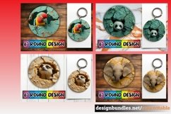 15x 3D Hole In Wall Animals Round Design Bundle, Funny PNG Product Image 8