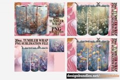 15x Watercolor Botanical Tumbler Wrap Bundle PNG, Spring Product Image 6