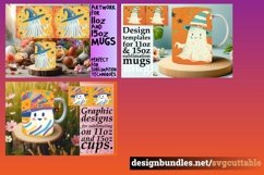 15x Ghost Mug Wrap Bundle , Halloween Fun 11oz 15oz, Fall Product Image 7