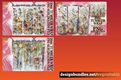 15x Watercolor Flower Field Tumbler Wrap Bundle 20oz PNG Product Image 5