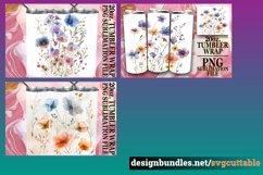 15x Watercolor Meadow Tumbler Wrap 20oz Bundle PNG, Spring Product Image 6