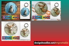 15x 3D Hole In Wall Animals Round Design Bundle, Funny PNG Product Image 6