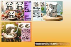 15x Boho Animals Mug Wrap Bundle PNG, Bunny PNG, 11oz 15oz Product Image 2