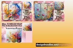 15x Watercolor Spring Flower Tumbler Wrap Bundle PNG, Bloom Product Image 7