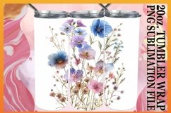 15x Watercolor Meadow Tumbler Wrap 20oz Bundle PNG, Spring Product Image 11