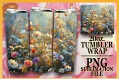 15x Watercolor Botanical Tumbler Wrap Bundle PNG, Spring Product Image 11
