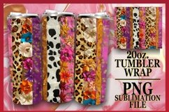 15x Leopard Spots and Flower 3D Tumbler Wraps 20oz Bundle Product Image 11