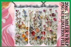15x Watercolor Flower Field Tumbler Wrap Bundle 20oz PNG Product Image 11
