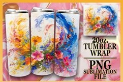 15x Watercolor Spring Flower Tumbler Wrap Bundle PNG, Bloom Product Image 11