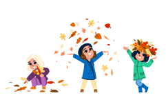 nature collecting autumn leaves vector Product Image 1