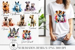 various terrier dog breeds illustrations