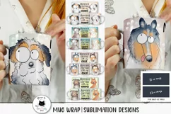 various mug designs with dog breeds