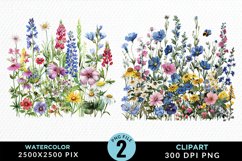 Colorful Nord Wildflowers PNG Set Clipart Product Image 1