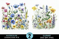 Colorful Nord Wildflowers PNG Set Clipart Product Image 1