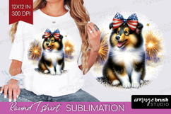 Collie Dog Round Tshirt Background Patriotic Dog PNG Product Image 1