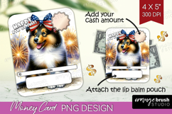 Collie Dog Money Card PNG 4th of July Money Card Holder Product Image 1