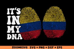 It's in my DNA Colombia Flag Fingerprint Sublimation PNG SVG Product Image 1