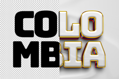 Colombia 3D editable text effect Product Image 2