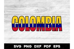 Colombia Country Flag Name Design SVG PNG DXF EPS PDF Product Image 1