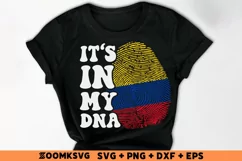 It's in my DNA Colombia Flag Fingerprint Sublimation PNG SVG Product Image 2