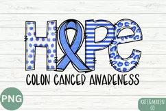 Colon Cancer PNG | Blue Awareness Ribbon Sublimation Product Image 2