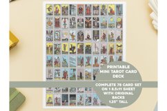 Printable Mini Tarot Card Full Deck Color 8.5x11 Sheet Product Image 1