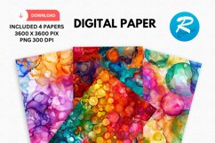 Bubbles Alcohol Ink Digital Paper, Alcohol Ink Background Product Image 1