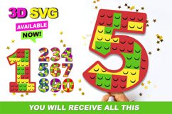 Color Building Blocks Numbers 3D SVG Product Image 1