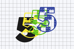 Color Building Blocks Numbers 3D SVG Product Image 3