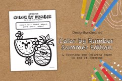 Summer Color by Number Educational Coloring Pages Product Image 3