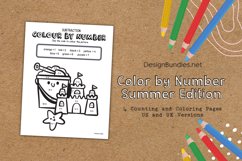 Summer Color by Number Educational Coloring Pages Product Image 2