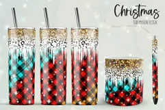 Color Christmas buffalo plaid sublimation design for tumbler and mug